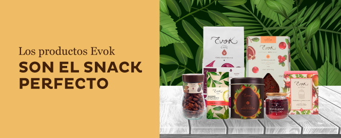 Encuentra todos los snacks saludables que Evok puede ofrecerte.