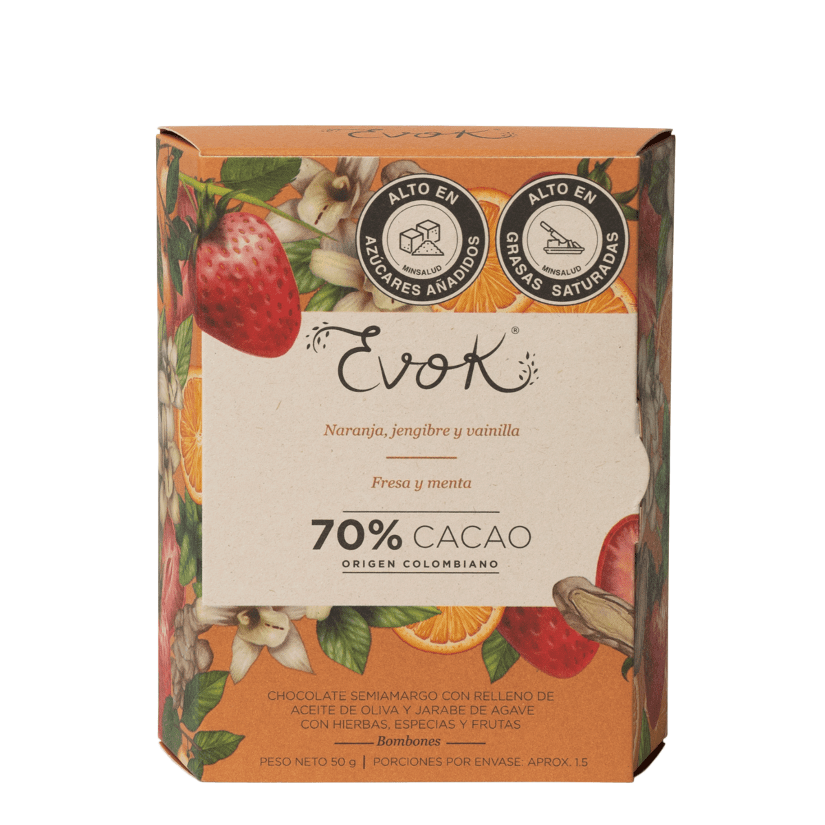 Choc Bbon Bt 70% Naranja, Fresa 10Unx5G