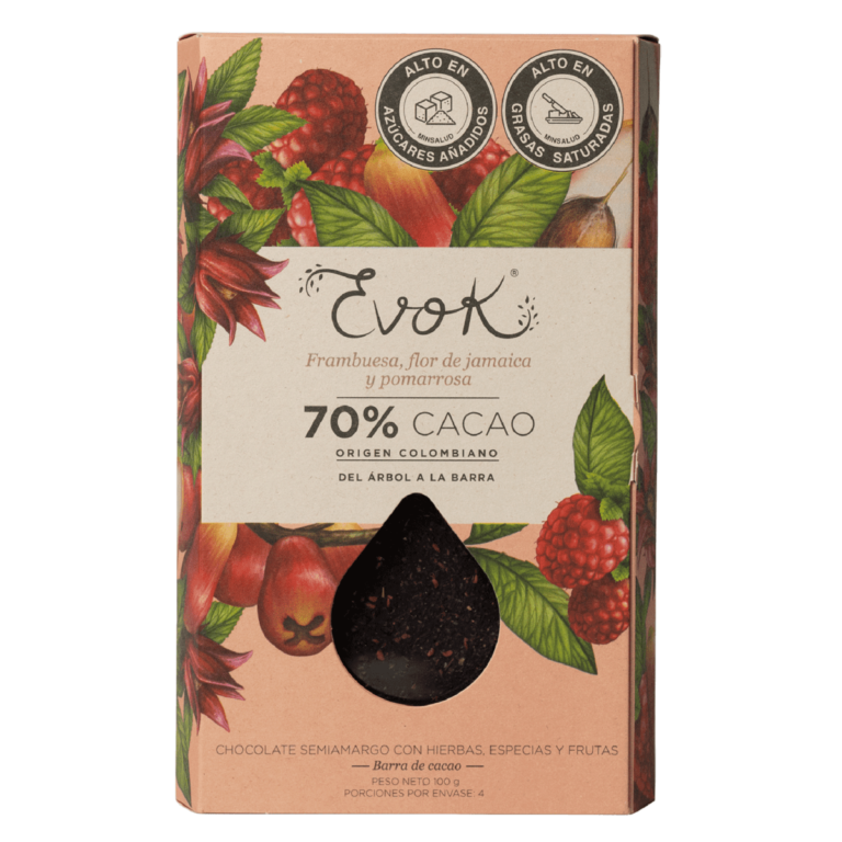 Imagen destacada de Barra de chocolate con pomarrosa, flor de Jamaica y frambuesa