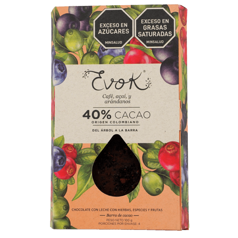 Choc Barra V 40% Café, Acaí, Arándano 100G