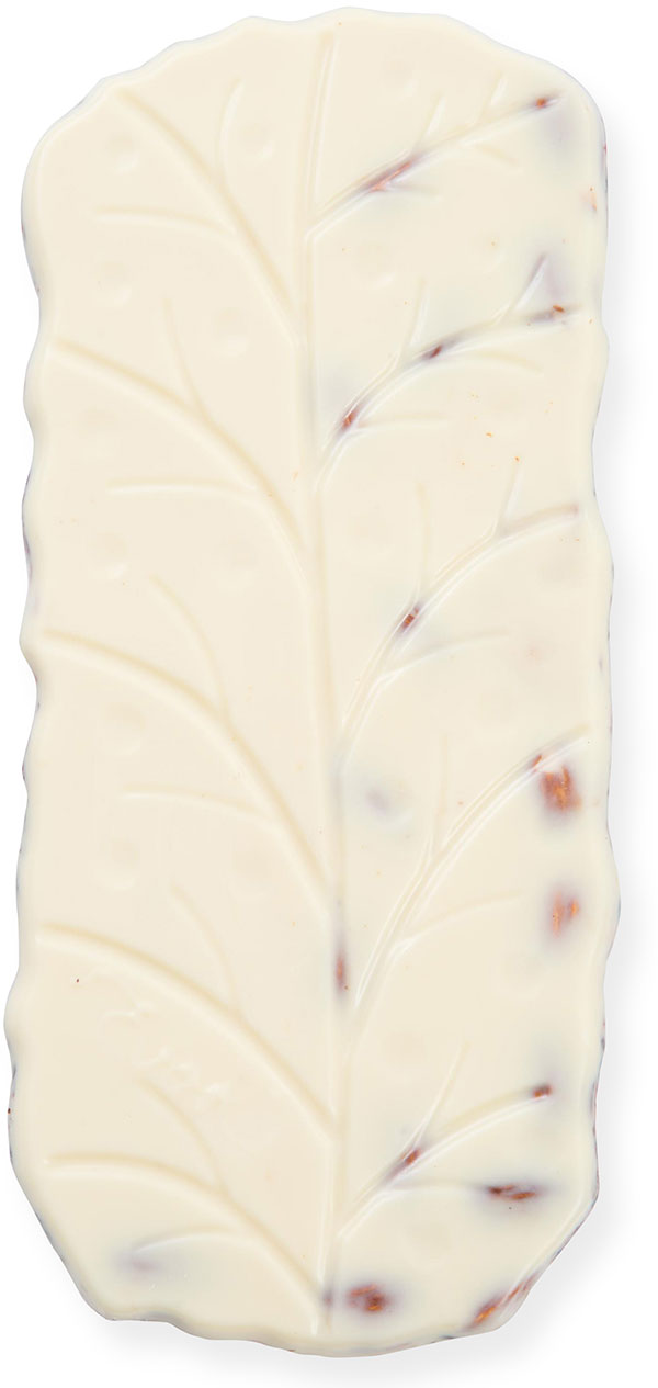 Barra de chocolate blanco con mora, fresa y almendras