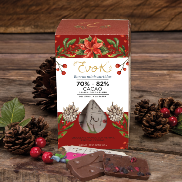Barras de chocolate mini Navidad 70 - 82%